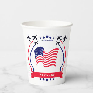 USA Red White & Blue Any Occasion Party Supplies Paper Cups