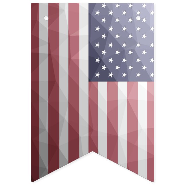 USA Red White Blue Geometric Mesh Pattern Bunting (First Flag)