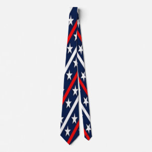 USA Red White & Blue Patriotic Trendy Modern Men's Tie