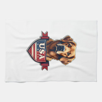 USA Retriever Heritage Vintage Dog Shirt 2 Tea Towel