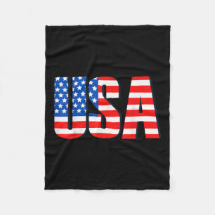 Usa Retro Vintage Distressed Flag For Patriotic Fleece Blanket