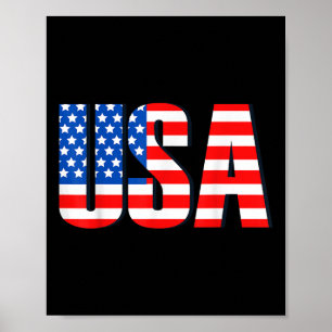 Usa Retro Vintage Distressed Flag For Patriotic Poster