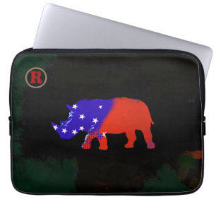 usa rhino animal art laptop sleeve