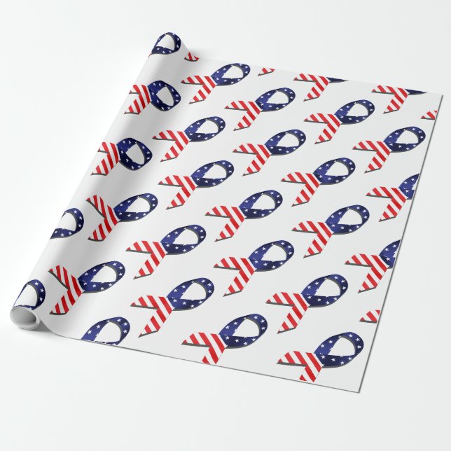 USA Ribbon Wrapping Paper (Unrolled)