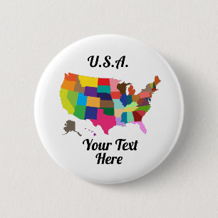USA Round Button