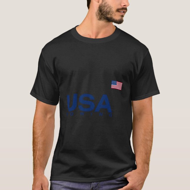 Usa Rowing Flag T-Shirt (Front)