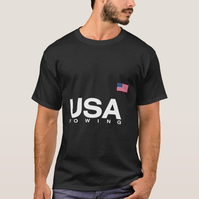 Usa Rowing Flag T-Shirt (Front)