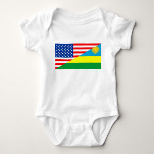 usa rwanda country half flag america symbol baby bodysuit