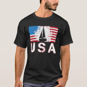 USA Sailing team American flag US Sailors sailboat T-Shirt