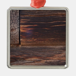 USA, Salmon, Idaho, Log Cabin Metal Tree Decoration