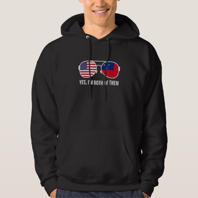 Usa Samoa Flag Sunglasses Samoan Americans Hoodie (Front)