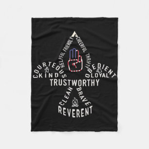 Usa Scouting American Flag Scouting Law Fleece Blanket
