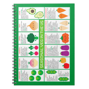 USA Seasonal Vegetables Chart Notebook