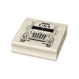 USA Semi Truck Rubber Stamp