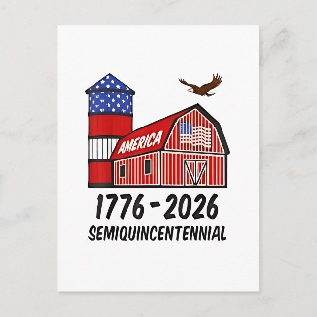 USA Semiquincentennial 250th Anniversary 1776–2026 Holiday Postcard (Front)