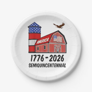USA Semiquincentennial 250th Anniversary 1776–2026 Paper Plate