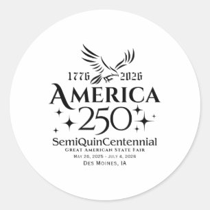 Usa Semiquincentennial 250th Anniversary America C Classic Round Sticker