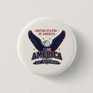 USA Semiquincentennial Celebration 3 Cm Round Badge