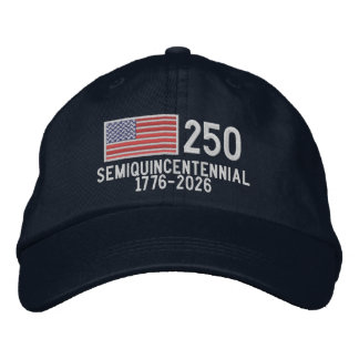 USA Semiquincentennial with American Flag Embroidered Hat