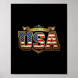 Usa Shirt Men Women Kids Aamerican Flag Patriotic Poster