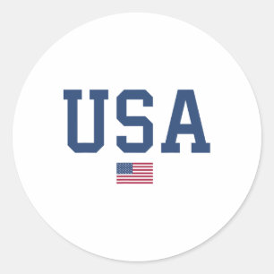 Usa Shirt Women Men Kids American Flag Patriotic 4 Classic Round Sticker