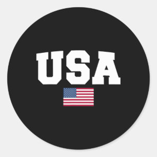 Usa Shirt Women Men Kids American Flag Patriotic 4 Classic Round Sticker