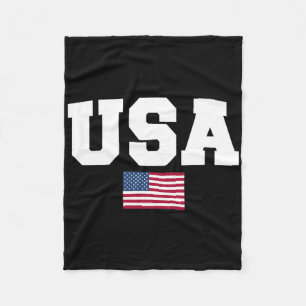 Usa Shirt Women Men Kids American Flag Patriotic 4 Fleece Blanket