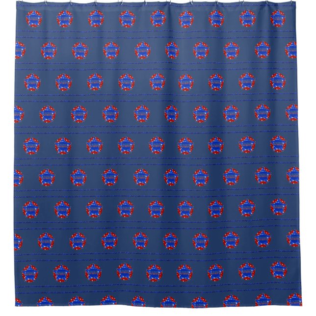 USA Shower Curtain in Red, White & Blue (Front)