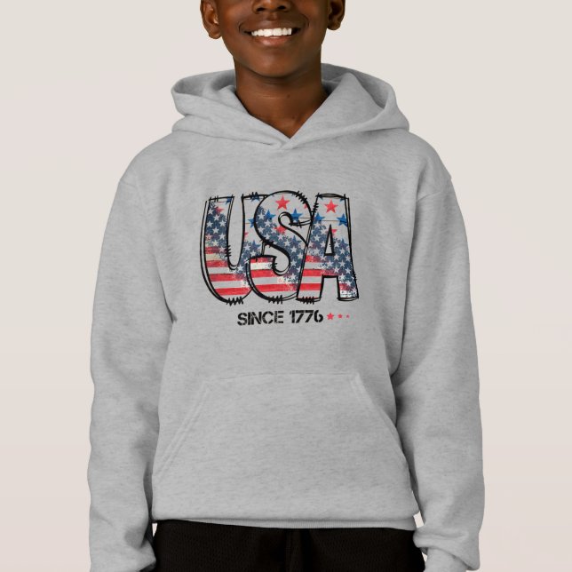 USA Since 1776 Distressed Flag Design (Front)