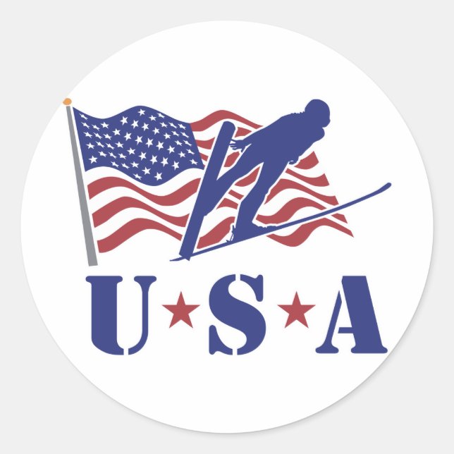 USA Ski Jumper - Sticker (Front)
