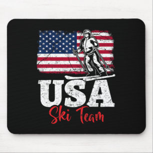 Usa Ski Team America Skiing Winter Sports Us Skiin Mouse Mat