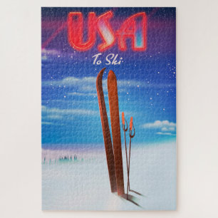 usa ski travel poster jigsaw puzzle