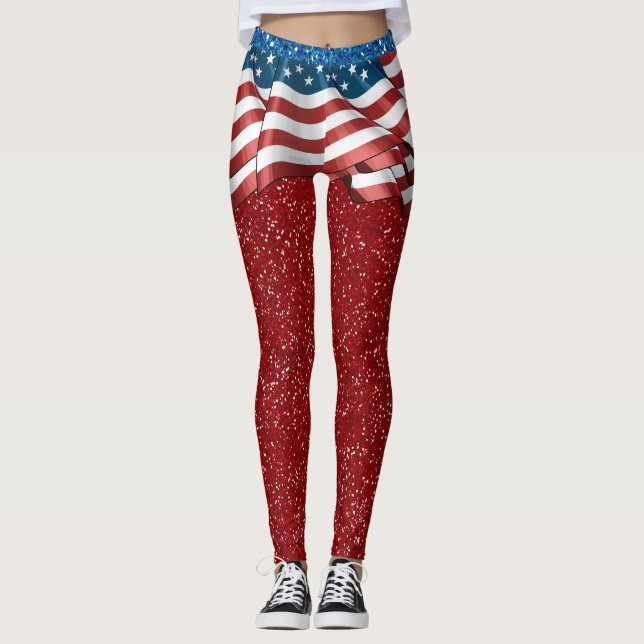 USA Skirt ILLUSION Fashion Leggings (Front)