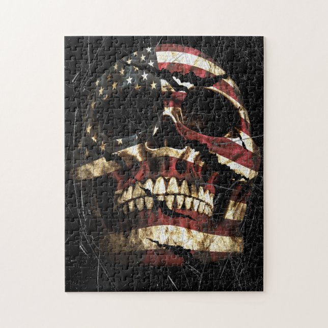 USA Skull Patriot Jigsaw Puzzle (Vertical)