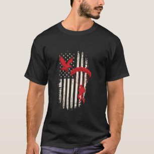 USA Smokejumper Wildland Firefighter American Flag T-Shirt