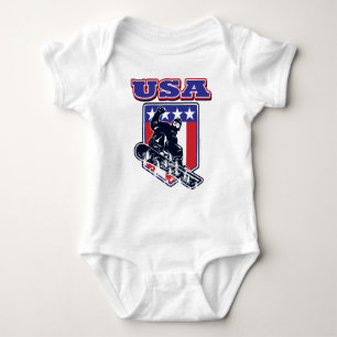 USA Snowboarder Baby Bodysuit