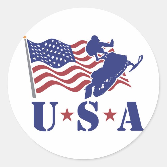 USA Snowmobile - Sticker (Front)