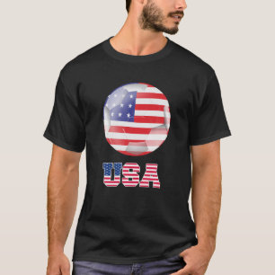 USA Soccer American Flag Soccer Ball T-Shirt