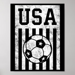 Usa Soccer American Flag Women Men Kids American S Poster