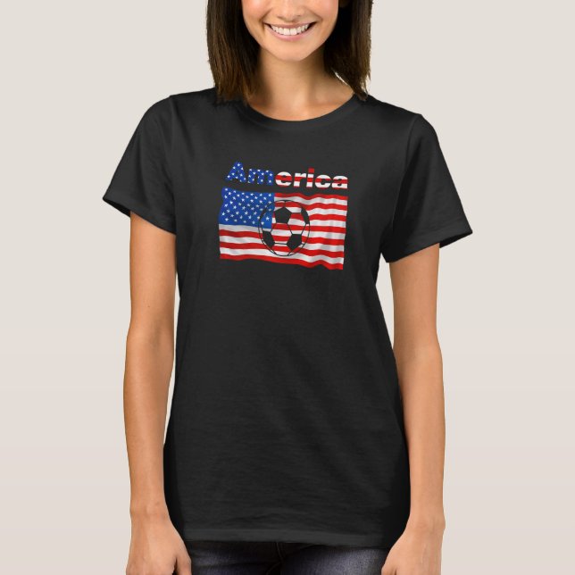 USA Soccer Ball Flag American Flag Football  1 T-Shirt (Front)