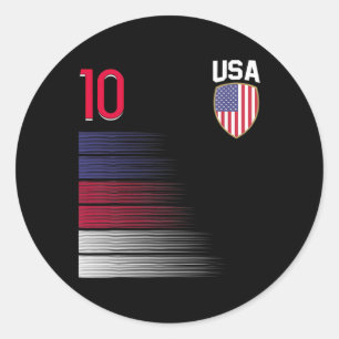 Usa Soccer Byll Flag Jersey Classic Round Sticker