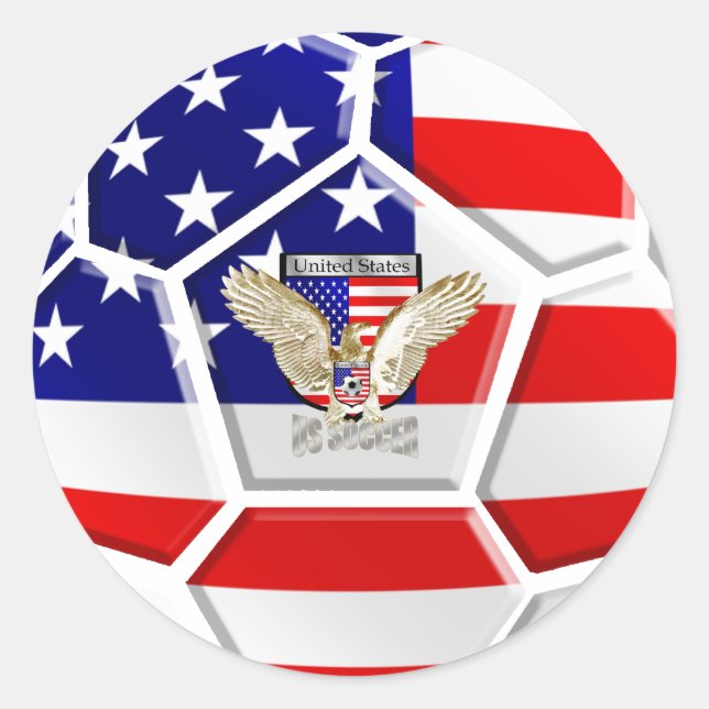 USA soccer Classic Round Sticker (Front)