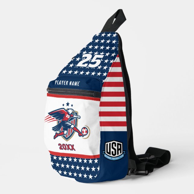 USA Soccer Eagle National Team Patriotic Action Sling Bag (Right Corner)