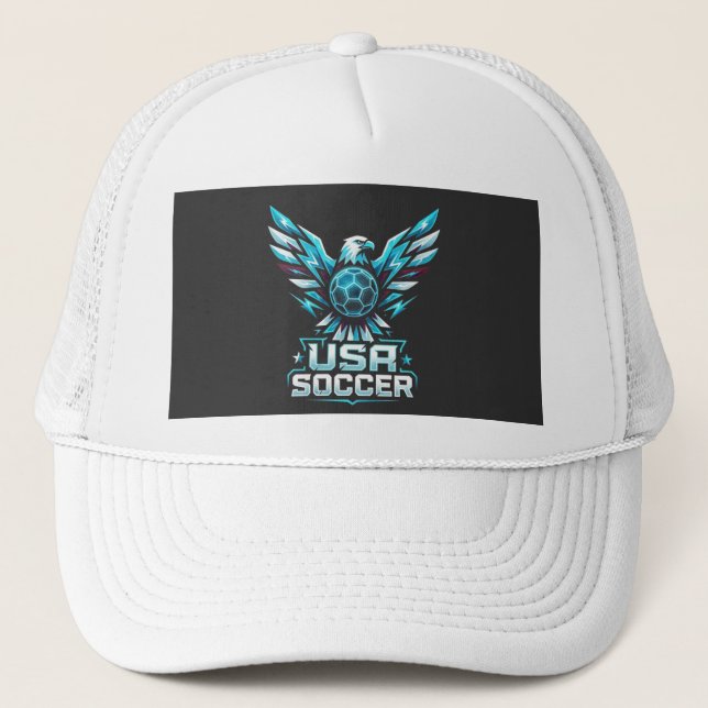 USA Soccer Eagle Neon Trucker Hat (Front)