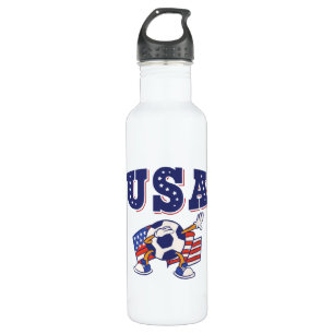 USA Soccer Fan Jersey Shirt American Flag 710 Ml Water Bottle