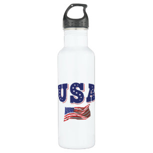 USA Soccer Fan Jersey Shirt American Flag 710 Ml Water Bottle