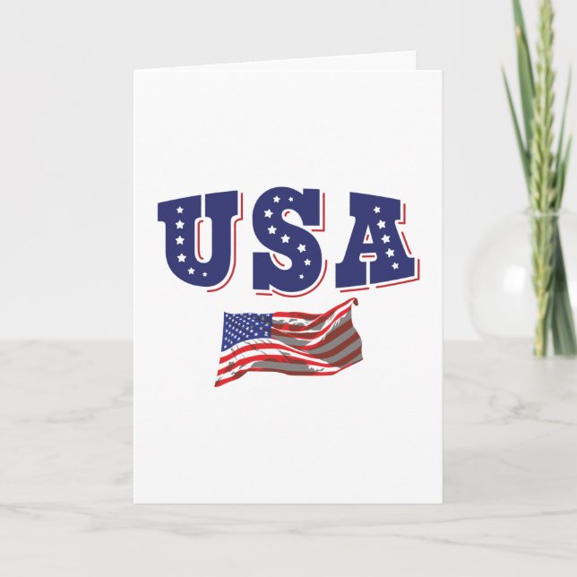 USA Soccer Fan Jersey Shirt American Flag Card (Front)