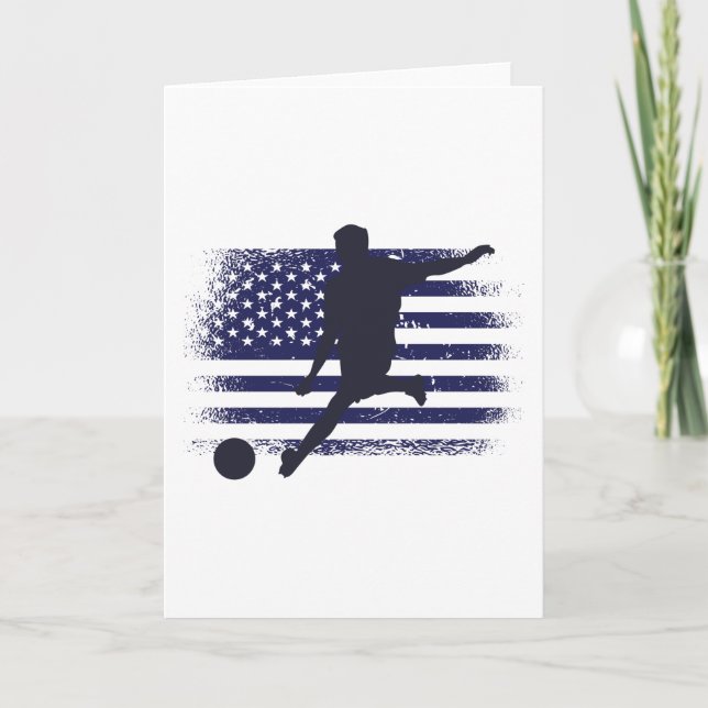 USA Soccer Fan Jersey Shirt American Flag Card (Front)