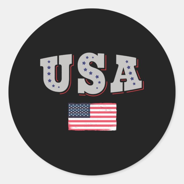 USA Soccer Fan Jersey Shirt American Flag Classic Round Sticker (Front)