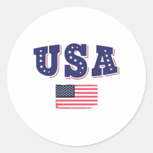 USA Soccer Fan Jersey Shirt American Flag Classic Round Sticker